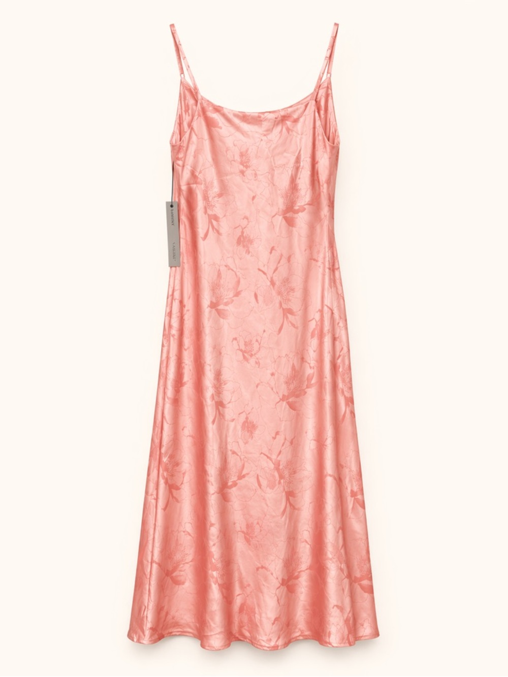 Timing Pink Floral Satin Slip Midi Dress Small - Picture 3 of 3